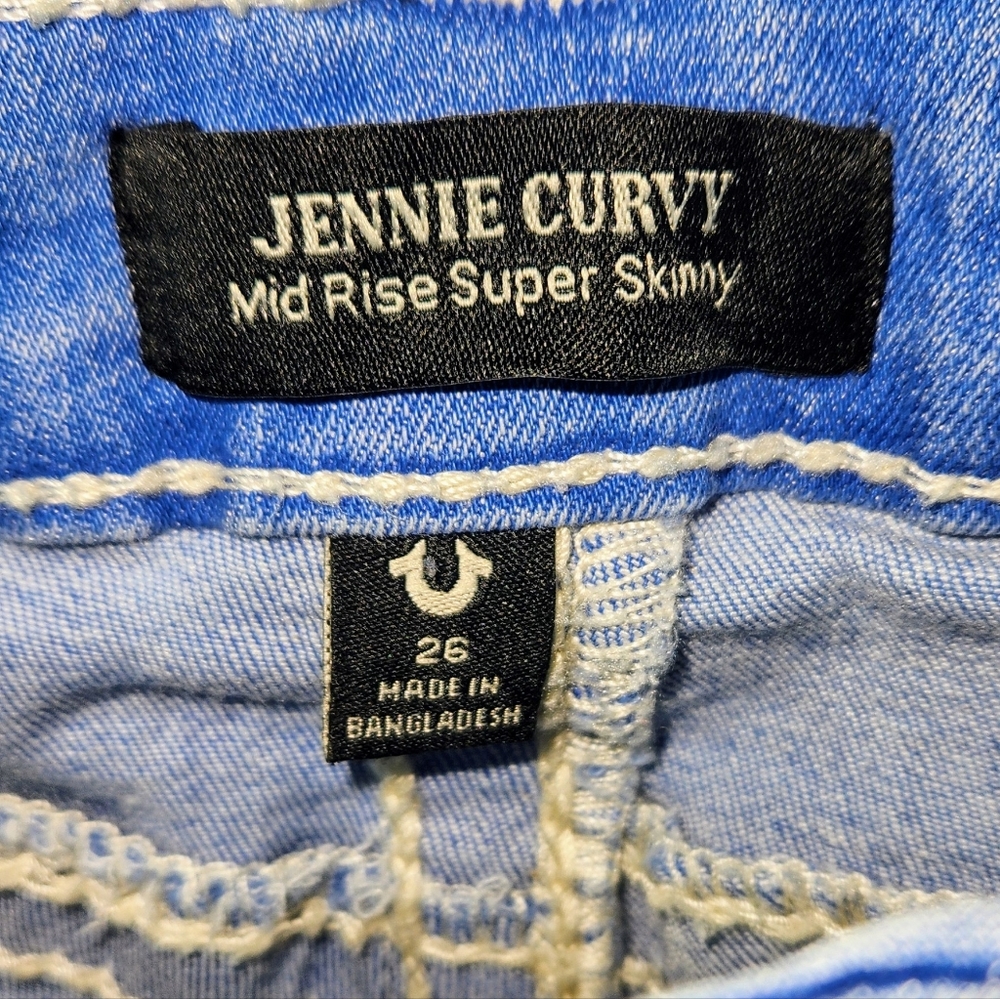 True Religion Jeans Women’s 26 Blue Jennie Curvy Super Skinny Denim Button Flap - Picture 4 of 12